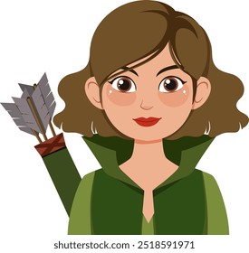 A vector of a female elf archer