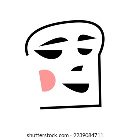 Vector female face in unmatched style