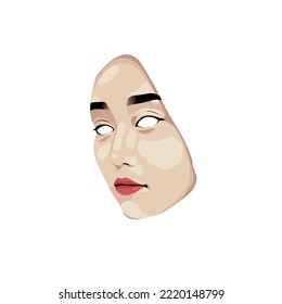 vector of the female facial part