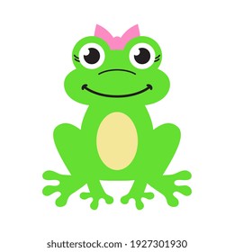 Vector Female Frog Flat Illustration
