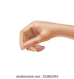 Vector Female Hand Isolated on White Background