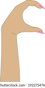 vector female hands  flat image one hand in the form half heart  hand gesture