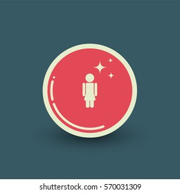 Vector female icon template. Flat pictogram in retro style.
