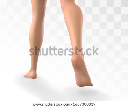 vector female legs confident step isolated on white background