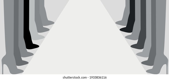 vector with female legs in shoes. flat image of female feet
in high-heeled shoes