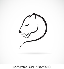 Vector of female lion design on white background. Wild Animals. Female lion logo or icon. Easy editable layered vector illustration.