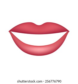Vector female lips isolated on white background illustration