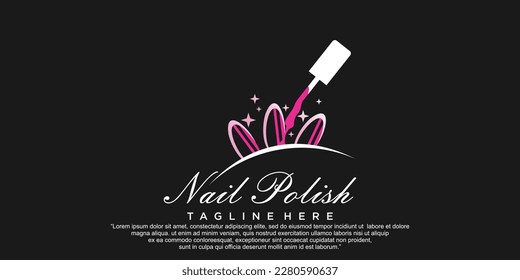 Vector female manicure logo fingers and nails symbol Premium Vector
