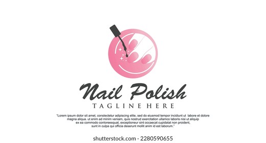 Vector female manicure logo fingers and nails symbol Premium Vector