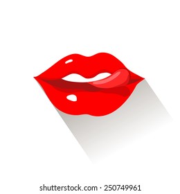  vector female red sexy lips isolated 