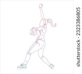 Vector of female softball player 