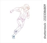 Vector of female softball player 