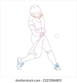 Vector of female softball player 