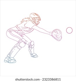 Vector of female softball player 