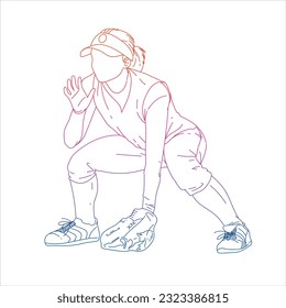 Vector of female softball player 