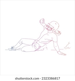 Vector of female softball player 