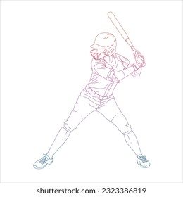 Vector of female softball player 