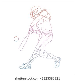 Vector of female softball player 