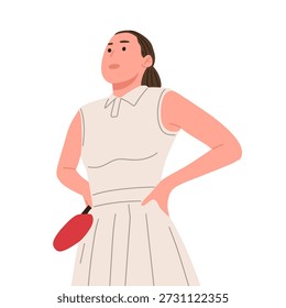 vector of female table tennis player holding a paddle and performing various serving, hitting, and ready stances. Cartoon style character showing focus, agility, and sportsmanship. Ideal for table tennis training materials, sports education, fitness concepts, posters, mobile apps, websites, and athletic or competition-related designs.