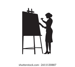 vector of a female teacher teaching