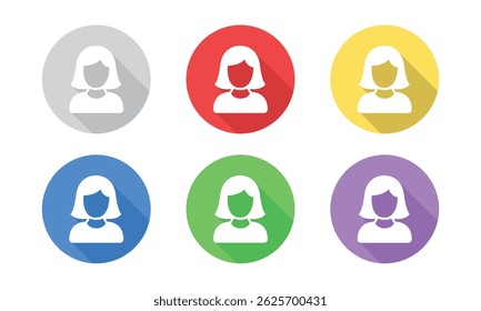 Vector Female User Profile Icon Set