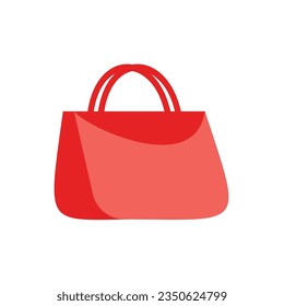 Vector feminine handbag for shopping, travel, vacation.