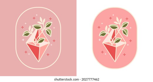 Vector feminine logo design templates in trendy linear minimal style. botanical leaf branch emblem, symbols and icons for cosmetics, jewellery, beauty and handmade products
