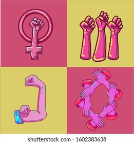 vector feminism icon for your design