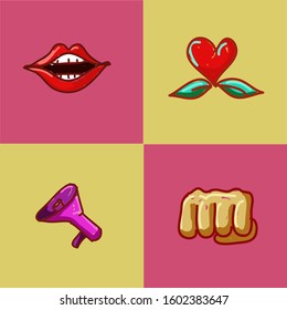 vector feminism icon for your design