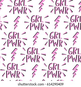 Vector Feminism Symbol Seamless Pattern. Feminist Movement Background