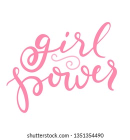 Vector feministic hand lettered slogan - girl power
