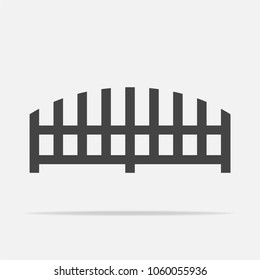 Vector  fence icon. A flat icon on a gray background