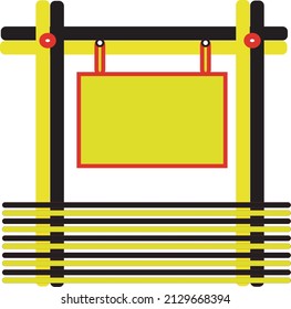 valla vectorial con líneas amarillas y negras