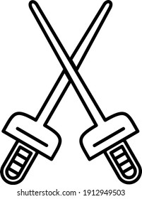 Vector Fencing Outline Icon Design
