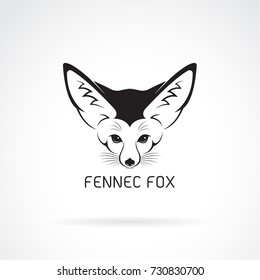 Vector of Fennec fox head on a white background. Wild Animals.
