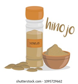 Vector fennel illustration isolated in cartoon style. Spanish name. Herbs and Species Series