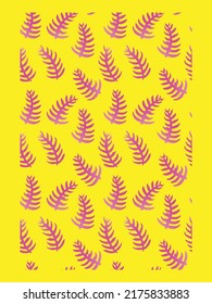 Vector fern botanical seamless pattern. Tropical leaves repeated background. Natural design for fabrics, wallpaper or wrapping paper.