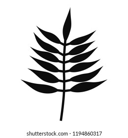 Vector Fern Leaf. Silhouette Isolated On White Background.