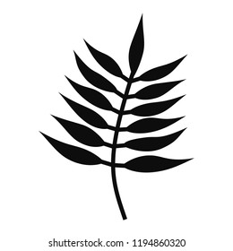 Vector Fern Leaf. Silhouette Isolated On White Background.