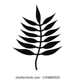 Vector Fern Leaf. Silhouette Isolated On White Background.
