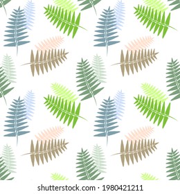 Vector - fern seamless pattern.
Floral illustration leaves and flowers.