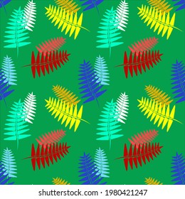 Vector - patrón ininterrumpido de helecho.
Flores y hojas de ilustraciones florales.