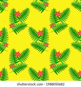 Vector - fern seamless pattern.
Floral illustration leaves and flowers.