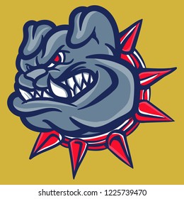 vector of ferocious bulldog head