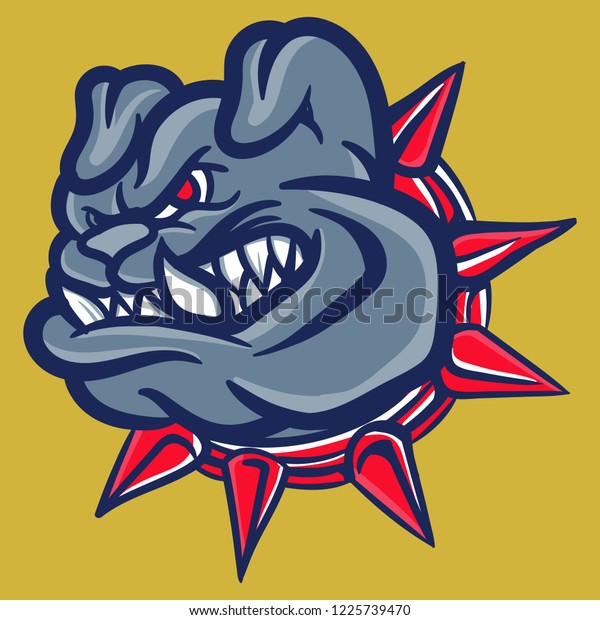 Vector Ferocious Bulldog Head Stock Vector (Royalty Free) 1225739470 ...