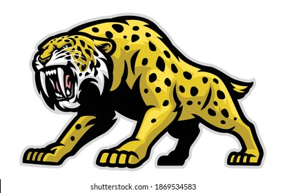 Vector of Ferocious Sabertooth Mascot