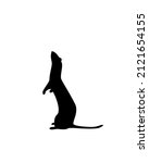 Vector ferret silhouette isolated on a white background.
