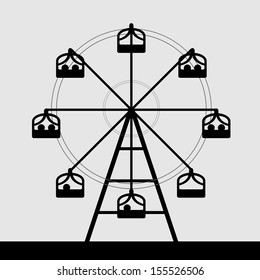 Vector of ferris wheel black and white color