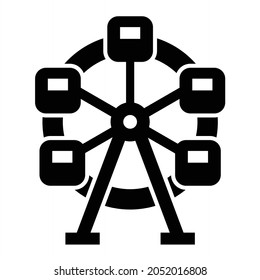 Vector Ferris Wheel Glyph Icon Design
