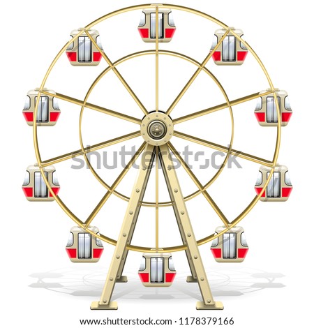 Vector Ferris Wheel isolated on white background
